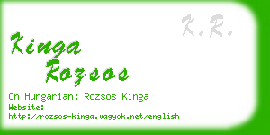 kinga rozsos business card